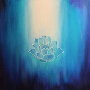 blue lotus oil on canvas 60 x 60 cm £950 sold
