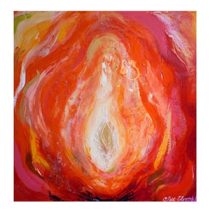 divine source fire oil & mixed media 40 x 40 cm £295 sold