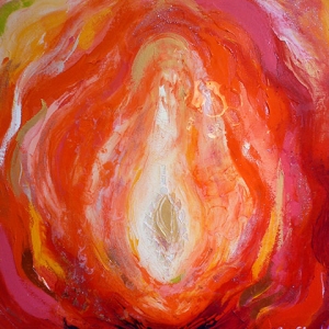 divine source fire oil & mixed media 40 x 40 cm £295 sold