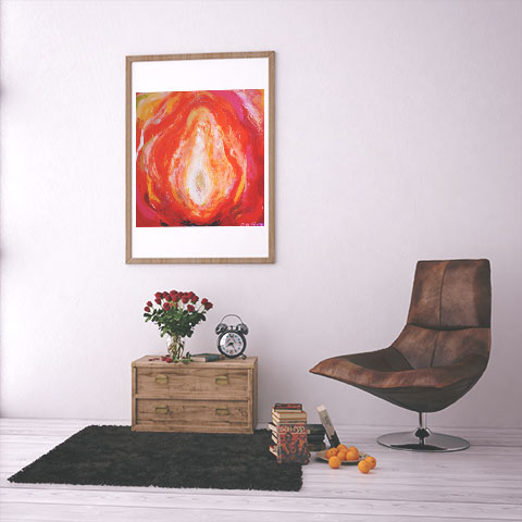 divine source fire oil & mixed media 40 x 40 cm £295 sold