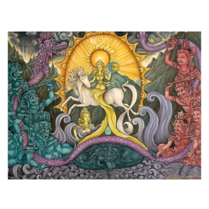 elixir of immortality tirtha amertha (traditional balinese painting style) acrylic on canvas 80 x 60 cm £nfs