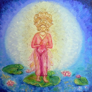 goddess ganga oil on canvas 20 x 20 cm £150 sold