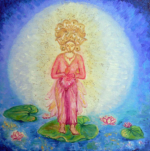 goddess ganga oil on canvas 20 x 20 cm £150 sold