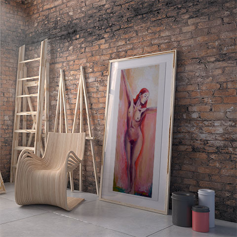 goddess of pleasure oil on canvas 20 x 60 cm £385 sold
