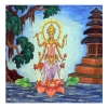 goddess saraswati acrylic on canvas 30 x 30 cm £850 for sale