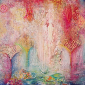 landscape of the divine feminine acrylic on canvas 60 x 60 cm £2,500 sold