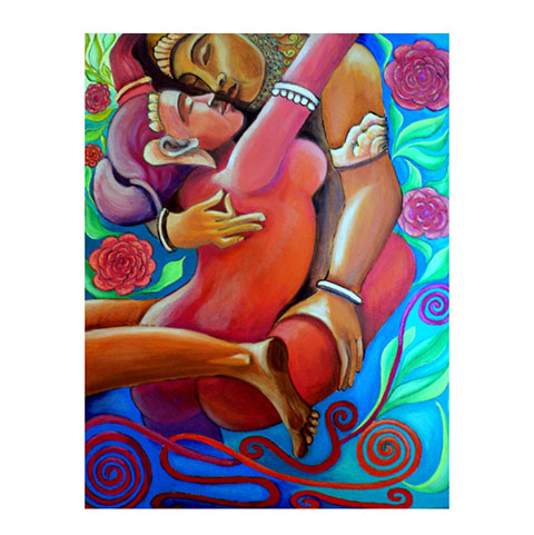 lovers acrylic on canvas 40 x 60 cm £985 sold