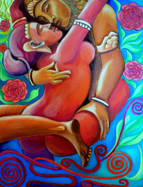 lovers acrylic on canvas 40 x 60 cm £985 sold