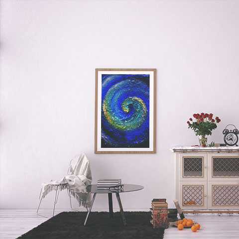 spirals december oil & mixed media 12 cm x 18 cm £50 sold